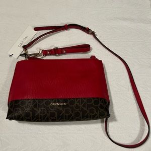 NWT Ralph Lauren Red Leather Crossbody Bag